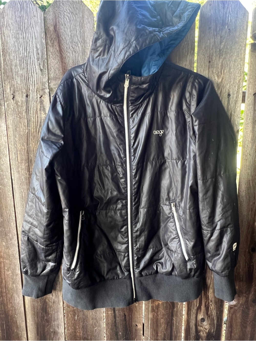 Orage Black Quilted Hooded Puffer Jacket